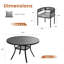 Ensemble de salle à manger pour 4 personnes avec table de salle à manger ronde 47,2 po et 4 chaises rembourrées en rotin de polyéthylène-648486137-648486139