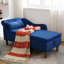 Chaise rembourrée avec velours doux et rangement dissimulé pour le confort de la chambre à coucher Tissu Mid-Century moderne-1497659281