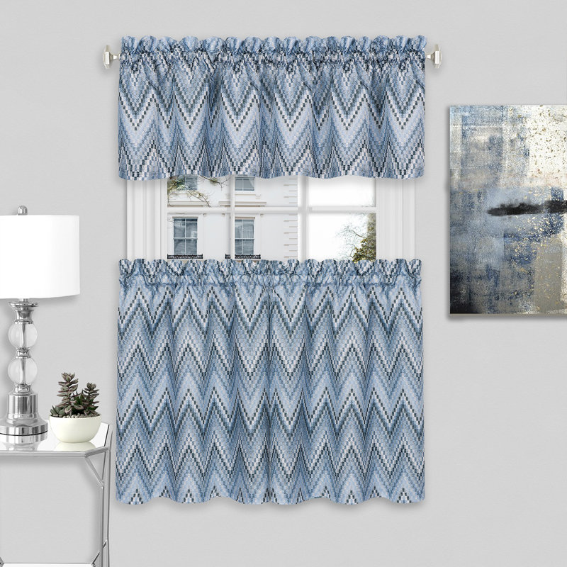 Yarra Chevron Tailored, 58" W x 24" L, Ice Blue