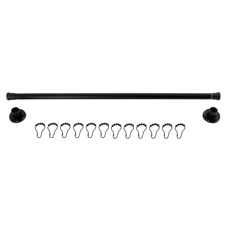 Kingston Brass Edenscape 36-Inch To 60-Inch Adjustable Shower Curtain Rod With Rings, Oil Rubbed Bronze