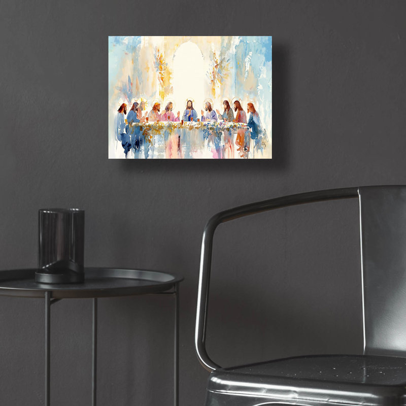 «Last Supper - Gentle Communion» par Ivan Guaderrama, art mural en verre acrylique, H 12 po x l 16 po x P 0,13 po