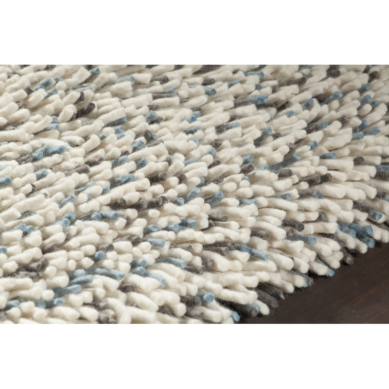 Imogen Hand-Woven Blue/Cream Area Rug, Rectangle 9' x 13'