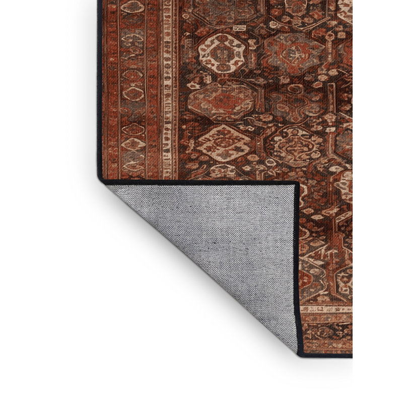 Tapis brun lavable à la machine, Carré 3 pi