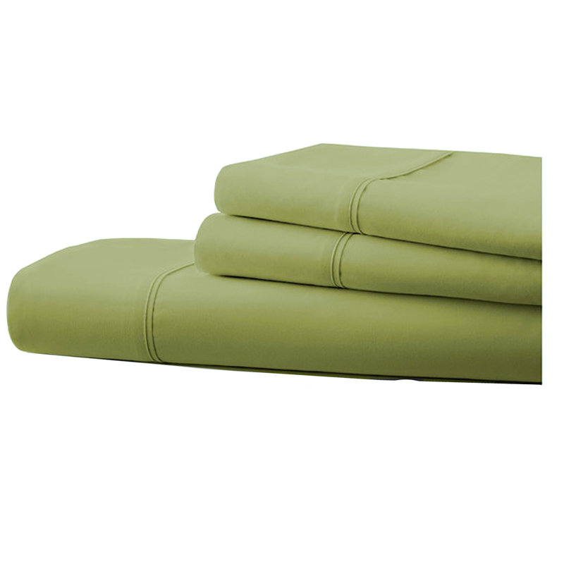 Microfiber Sheet Set, Sage, Twin Sheet Set + 1 Fitted Sheet + 3 Pillowcases