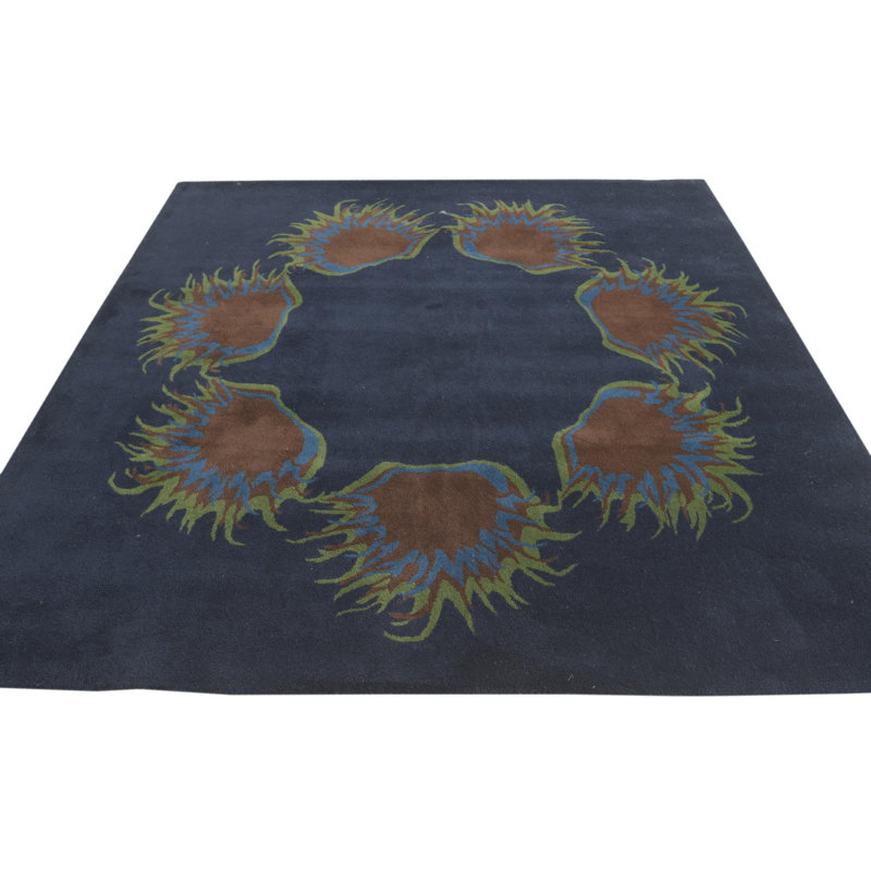 Tapis carré bleu marine Otto