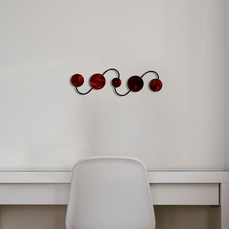 Décoration latérale en métal Sidewave, Rouge bonbon