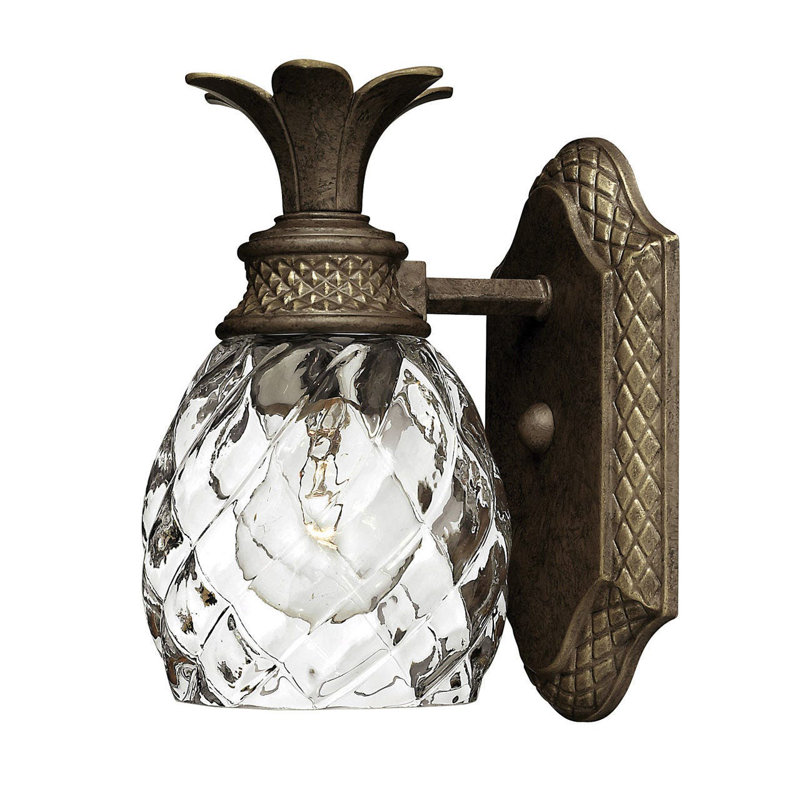 Plantation 1-Light Pineapple Accent Wall Sconce, Burnished Brass