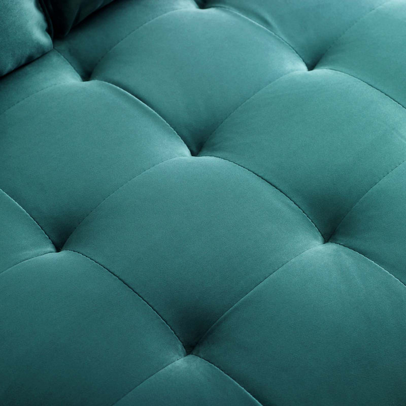 Valour Performance Velvet Loveseat, Teal Plainweave