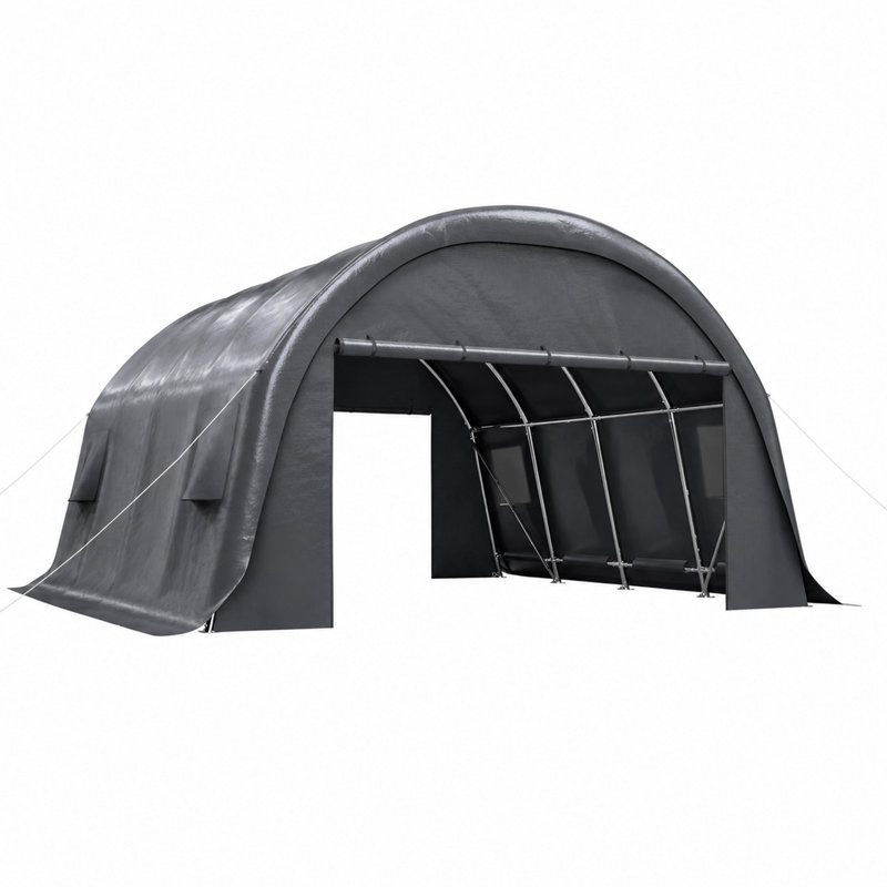20 ft. W x 20 ft. D Dome Carport Galvanized Steel Frame Anti Snow Waterproof SUV