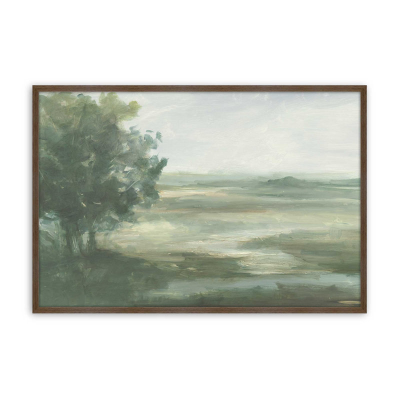 «Serene Valley Vista I» par Ethan Harper, reproduction d'art, H 36 po x l 48 po, Open Corner Framed Print without Mat Paper