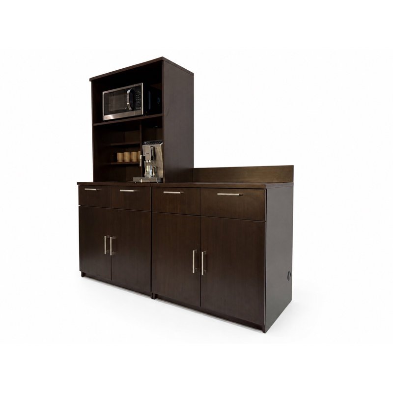 Armoire de rangement pour salle de pause avec tablette pour micro-ondes Office, Espresso