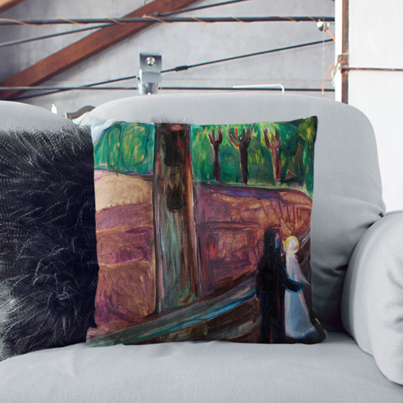 Summer Night Square Throw Cushion, White, 40cm H x 40cm W x 15cm D