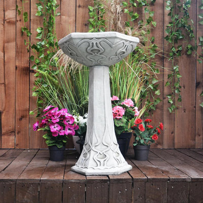 Concrete / Cement and Natural Stone Birdbath