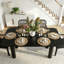 67" Rectangular Solid Oak Wood Pillar Leg Dining Table For 6-96643875