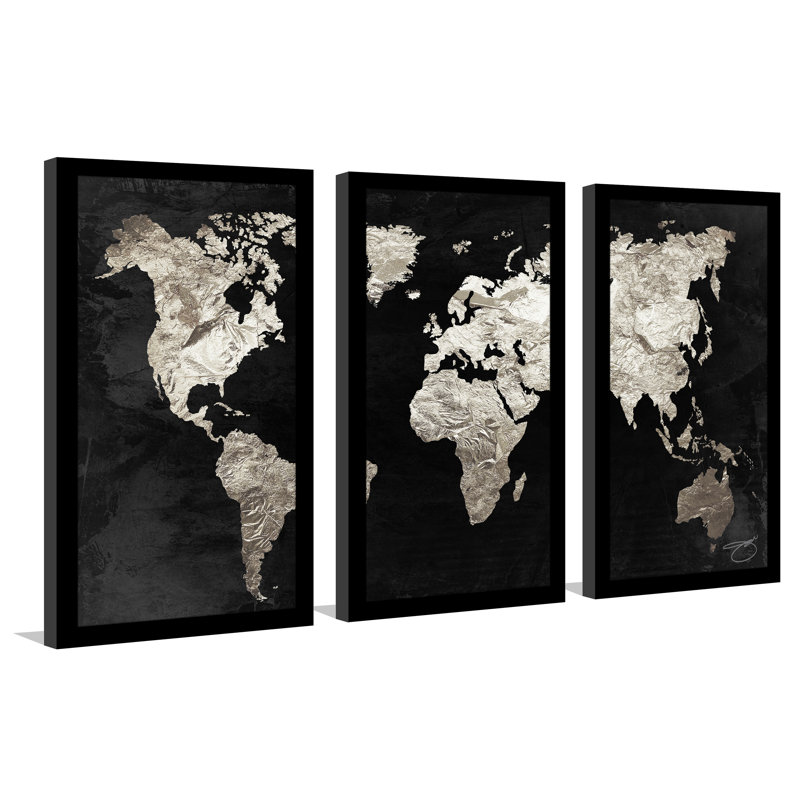 « pure silver », ensemble de 3 impressions encadrées, H 33,5 po x l 52,5 po x P 1 po