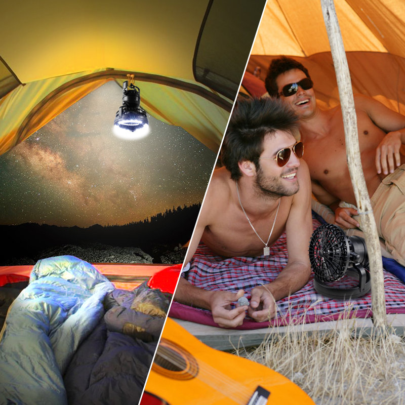 Lanterne de camping 2 en 1 18 DEL avec ventilateur de plafond