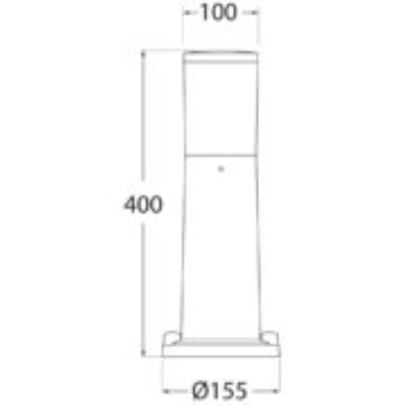 Bauerle Bollards, Black, 40cm H x 10cm W x 10cm D