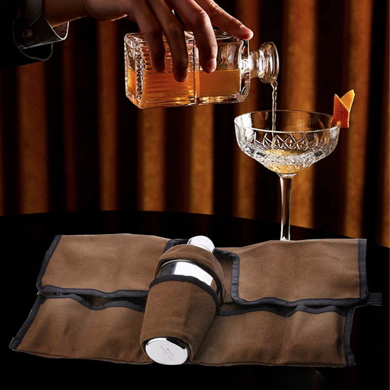9 Piece Bartender Kit - Bar Tool Set Cocktail Shaker Set Portable Bar Professional Tool Set