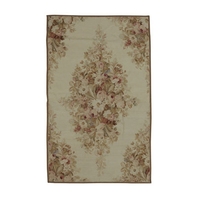 Hand-Knotted High-Quality Light Gray and Brown Area Rug