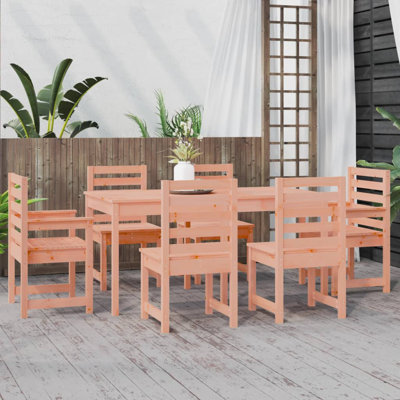 Ezhno 6 - Person Pine Solid Wood Patio Dining Set Rectangular Table