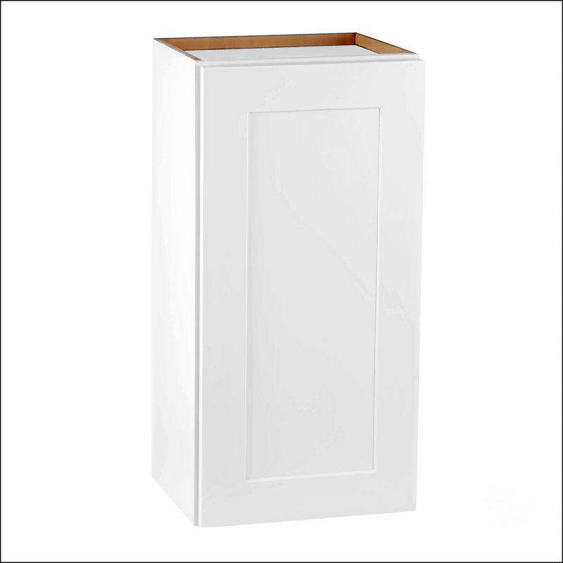White Solid Wood Single Door Wall Cabinet, 30" H x 12" W x 12" D