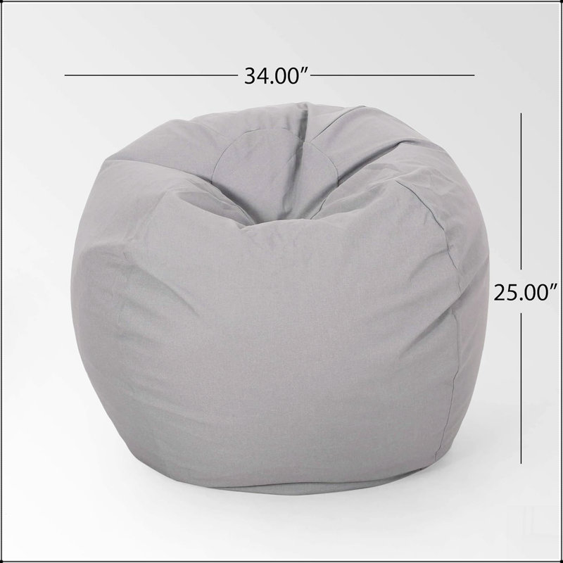 Fauteuil à billes Chrisholm (25 po x 34 po x 34 po), Tissu gris clair