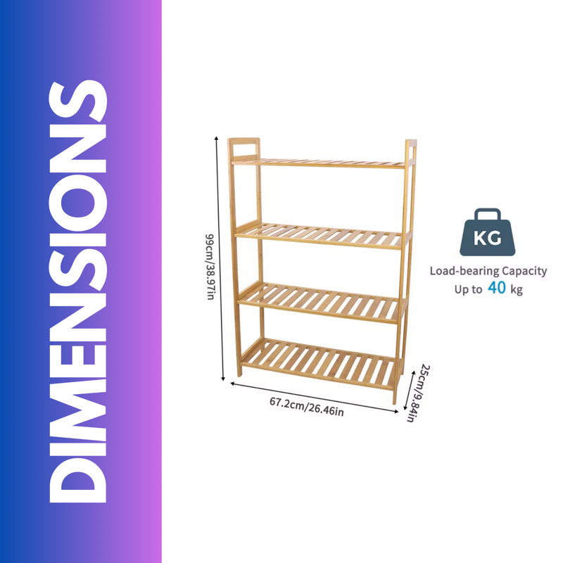 Hestleton 99cm H x 67.2cm W Bamboo / Rattan Standard Bookcase