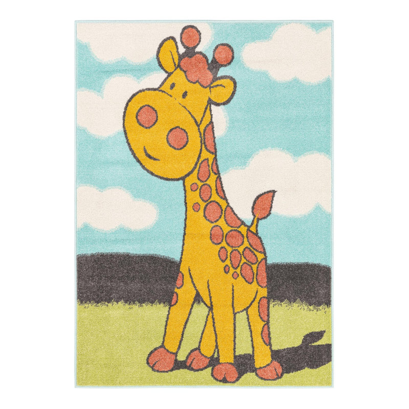 Tapis pour enfant Unique Loom Giraffe Whimsy, Rectangle 4 pi 1 po x 6 pi 1 po