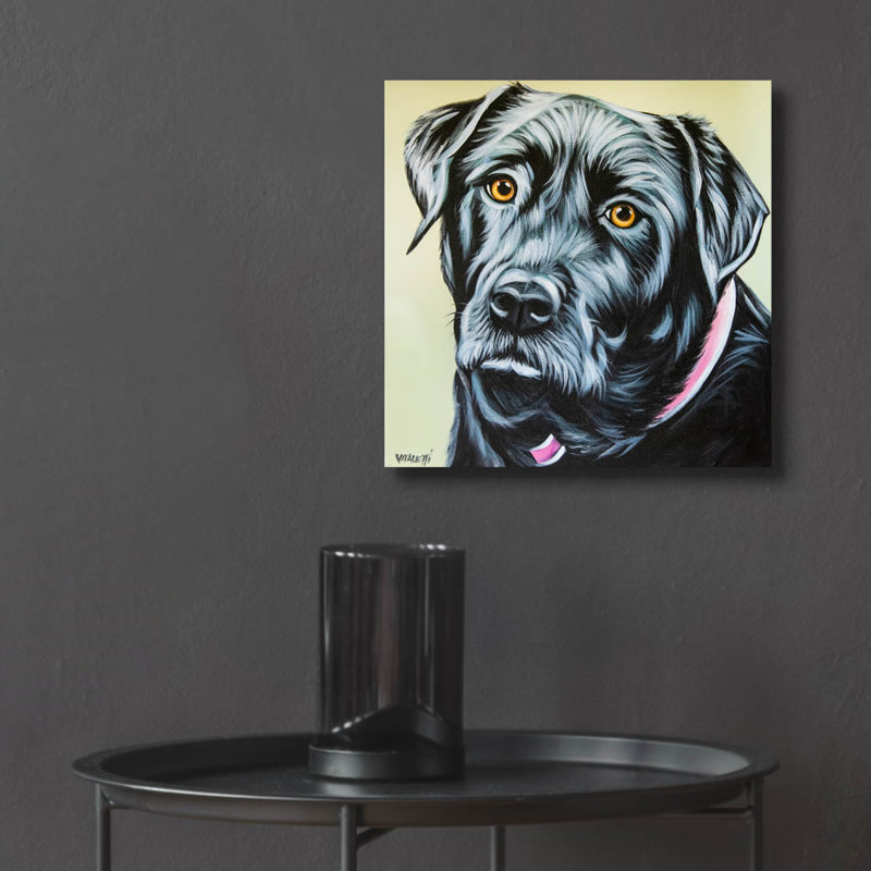 «Realistic Black Lab» par Carolee Vitaletti, H 12 po x l 12 po