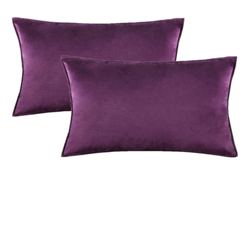  Square Velvet Pillow Cover, Purple, Pillow Cover Only - No Insert
