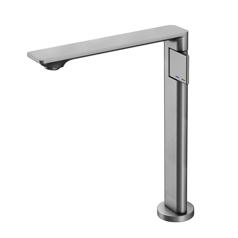 Metro Thin Vessel Sink Bathroom Faucet - Single Hole - 11" Brass/Graphite, Brushed Nickel