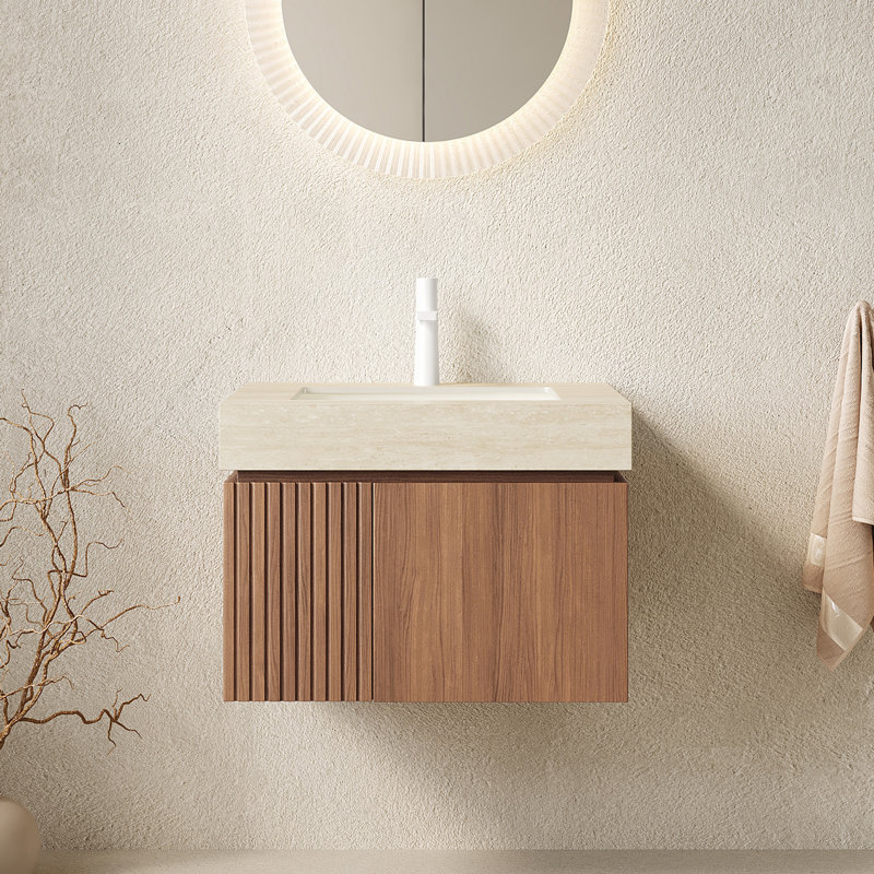 Meuble-lavabo 24 po, Chêne brun, Beige, Monotrou