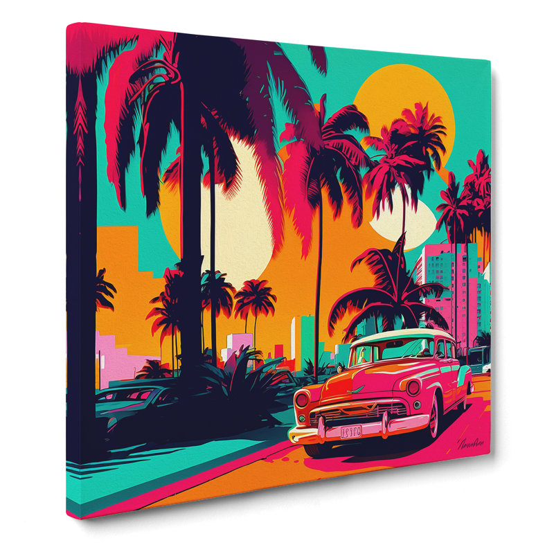 Miami Fauvism - Wrapped Canvas, 50cm H x 50cm W x 3cm D