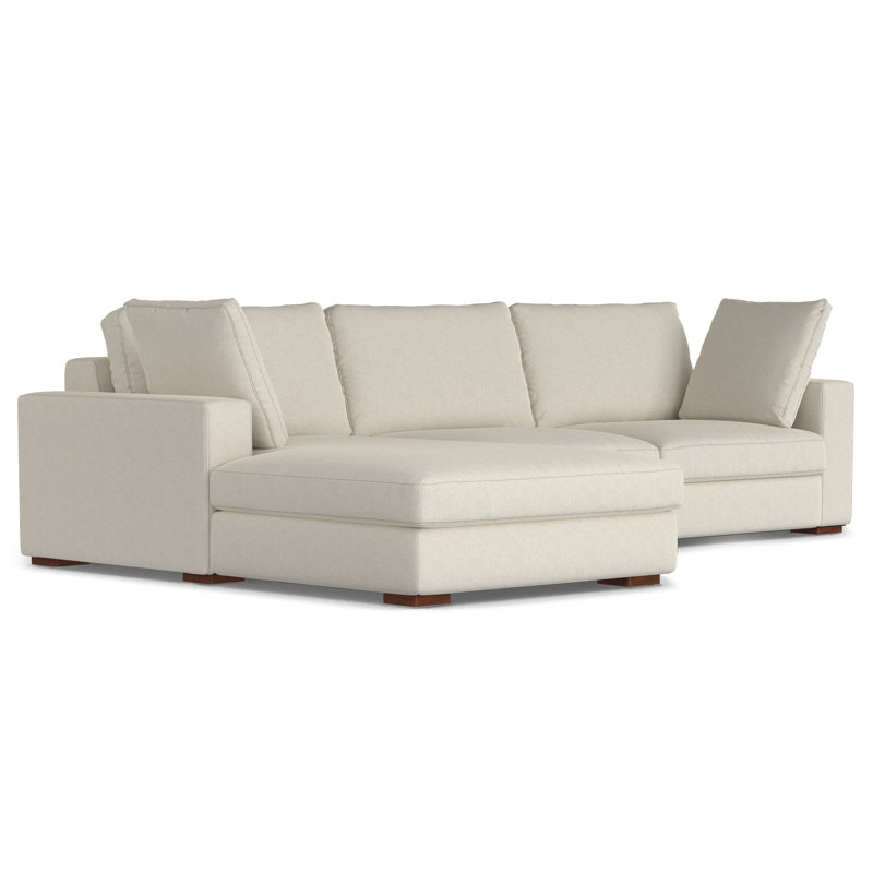 Grand canapé modulaire en tissu performant en forme de L Charlie, Left Sectional Sofa, Crème, crème