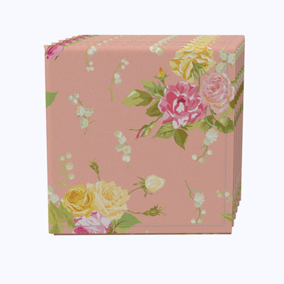 Cotton Twill Floral Square Napkin