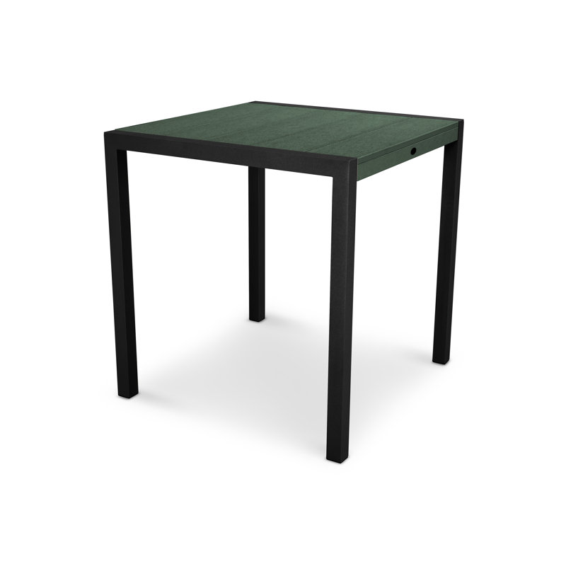 Table de comptoir POLYWOOD Surf City, 36 po x 36 po, Noir texturé / Forêt tropicale