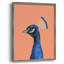 «Peach Peacock Portrait II», reproduction encadrée - bois massif-2092039753