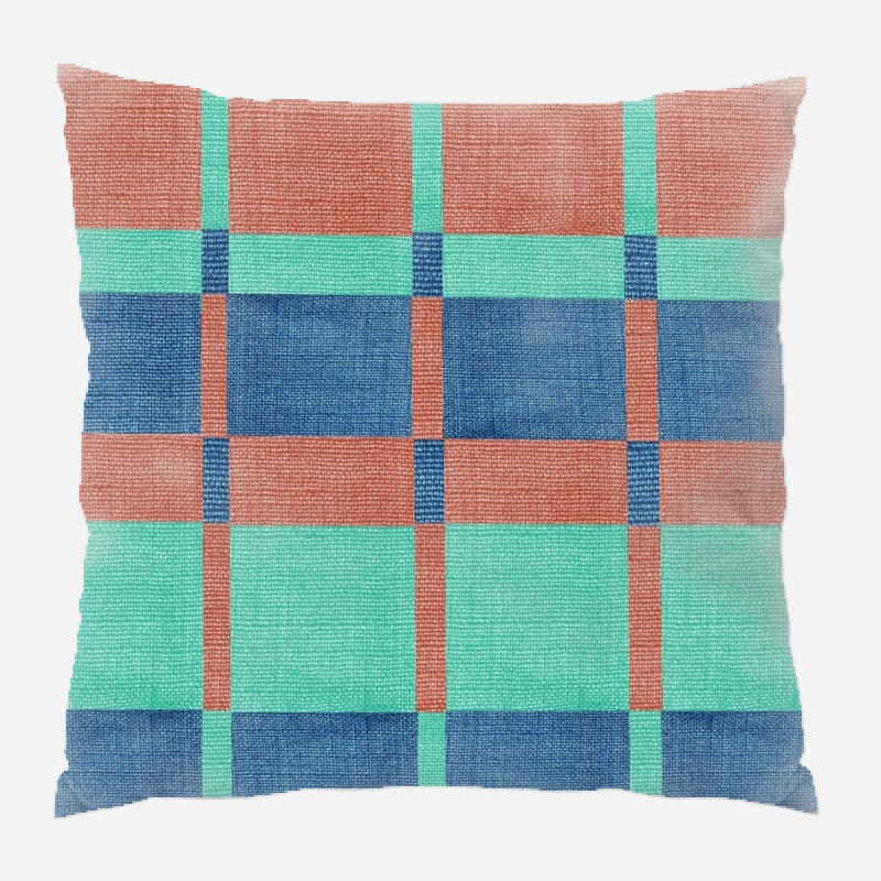 Fabric Geometric Microsuede Reversible Throw Pillow