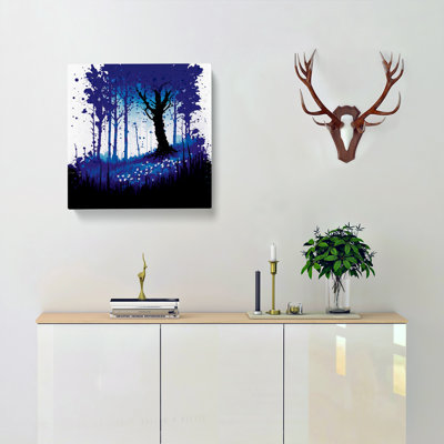 Bluebell Field Splatter Art No.1 - Wrapped Canvas