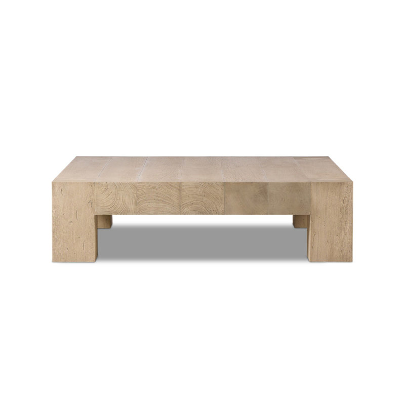 Abaso Coffee Table, Whitewash Rustic Wormwood Oak