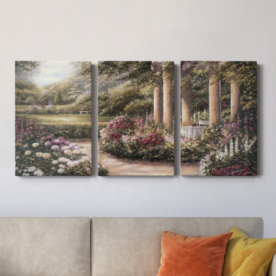 Rose Garden II - Toile tendue avec châssis de qualité supérieure - Prêt à être accroché