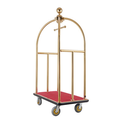 Hotel Luggage Cart 1100 LBS Stainless Steel Bellman's Cart Curved Uprights