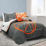  Basketball Game Reversible Oversized Comforter Charcoal