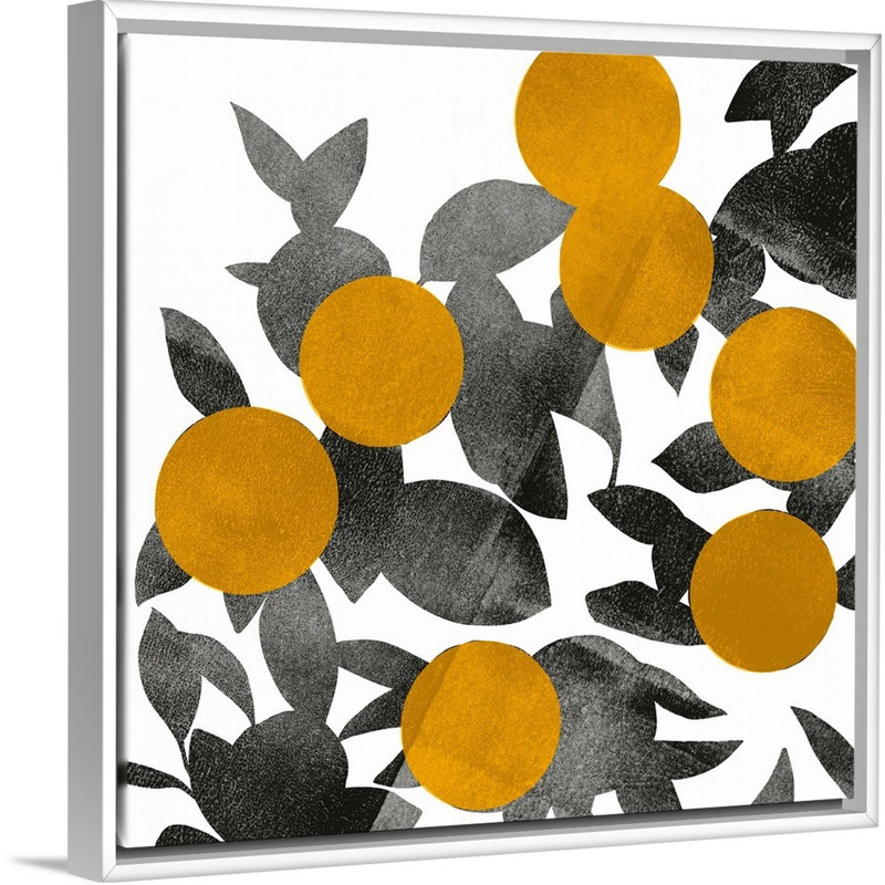 Art mural sur toile Shadow Branch II, Toile avec cadre blanc, H 38 po x l 38 po