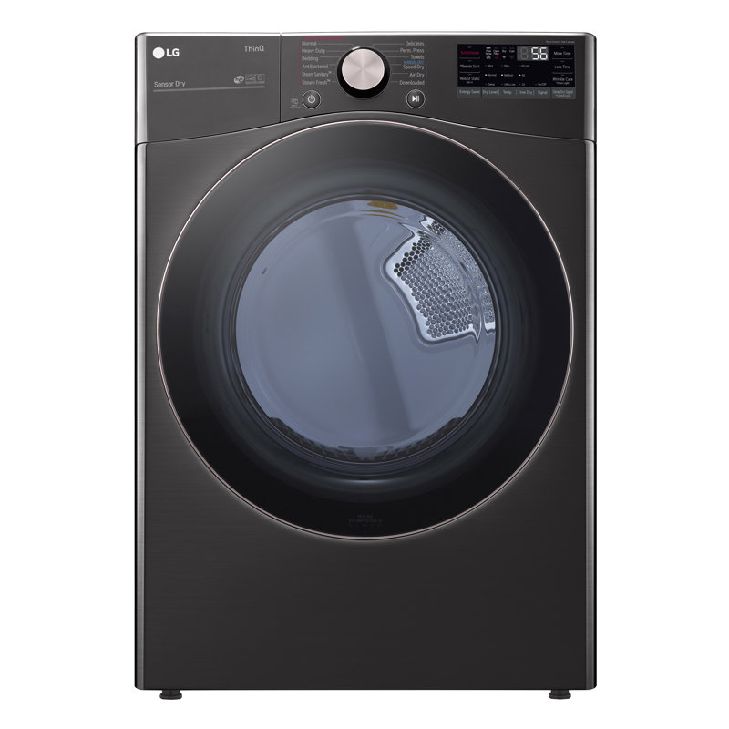 Black Steel 7.4 Cu. Ft. Smart Front Load Electric Dryer with TurboSteam