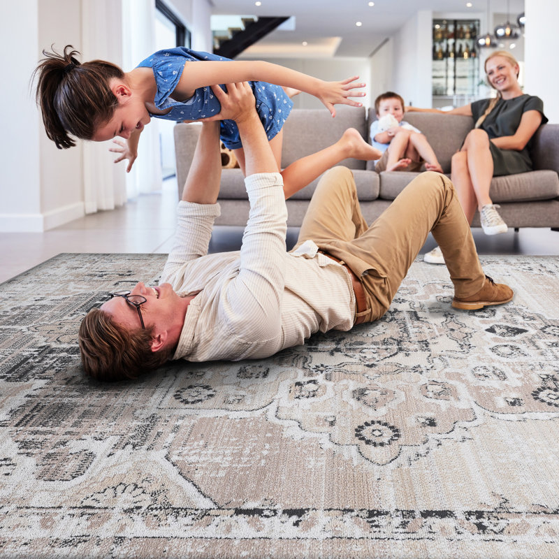 Loom & Medallion Area Rug 2X8, Cream/Beige. Non-Shedding, Stain . For Living Room, Bedroom, Dining. Stylish, And Pet-. Medium Pile 2X8 Cream/Beige Rug. Non-Shedding Fits Easy Maintenance.