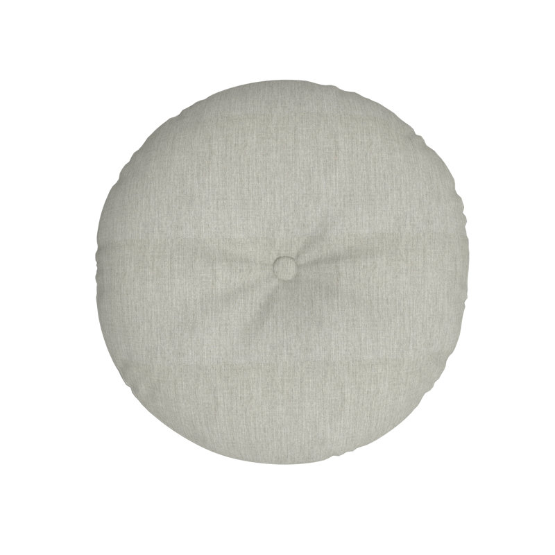 Coussin décoratif intérieur / extérieur Sunbrella, housse de coussin ronde de 18 pouces avec insert, Gris clair, Rond 18 po