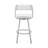 Orlen 26" Swivel White Faux Leather and Silver Metal Bar Stool