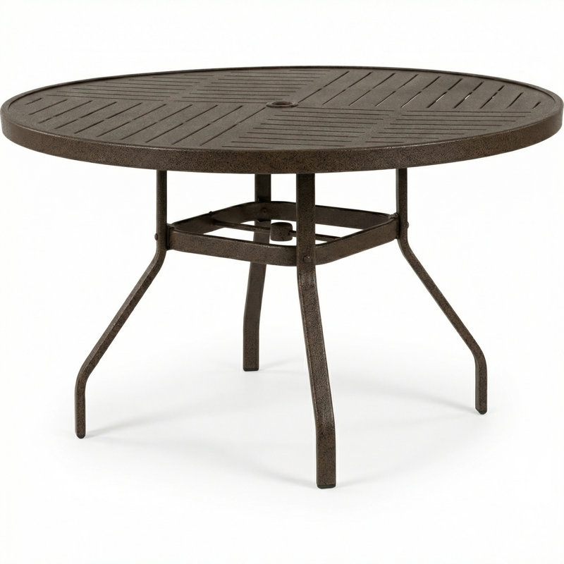 Windward Outdoor Napa 47" Round Dining Table, Bronze Age