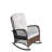 Grey Cushion Wicker Rocking Chair - Wide Seat, Steel Frame, High Capacity-1462972495